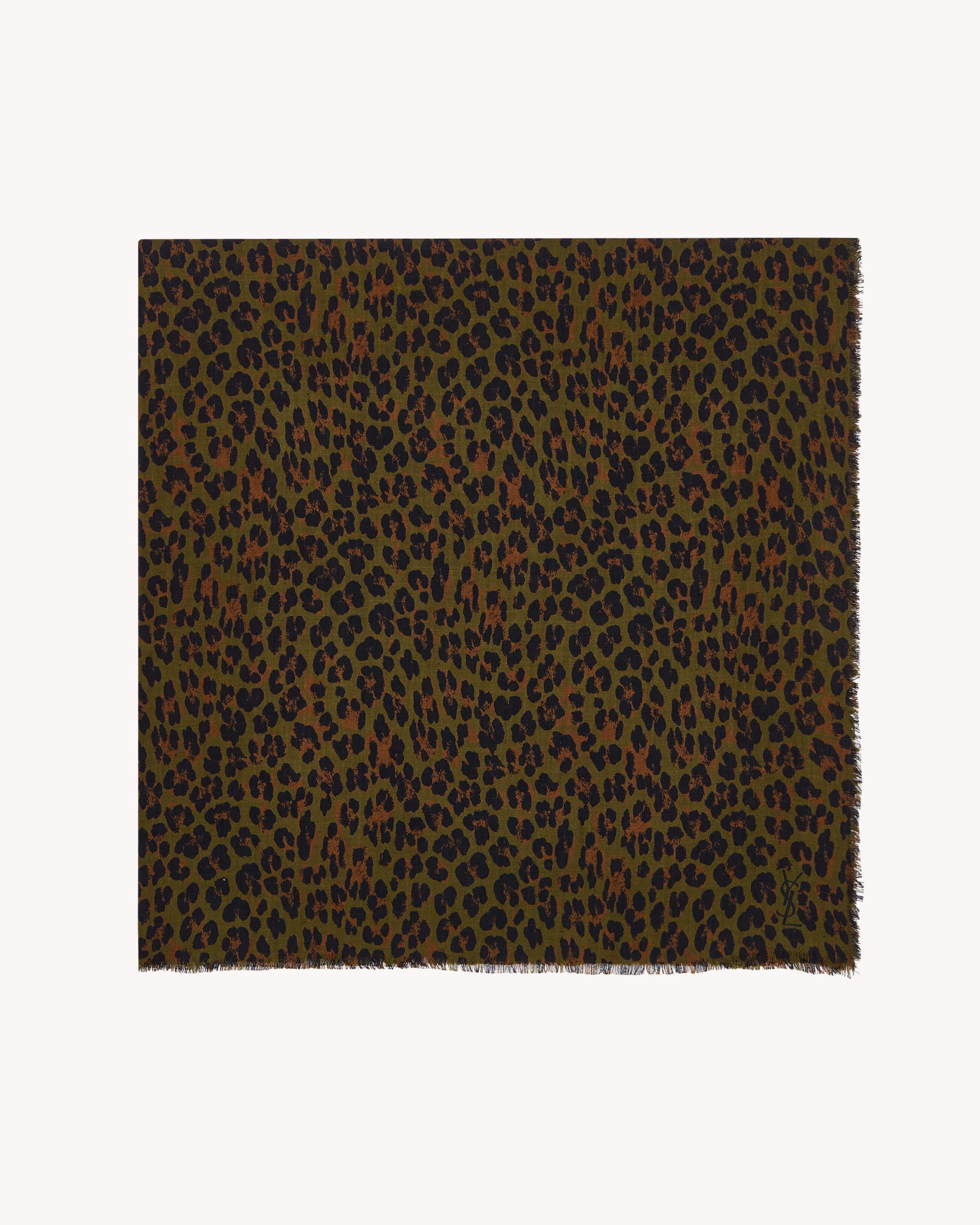 CASSANDRE square scarf in leopard wool twill