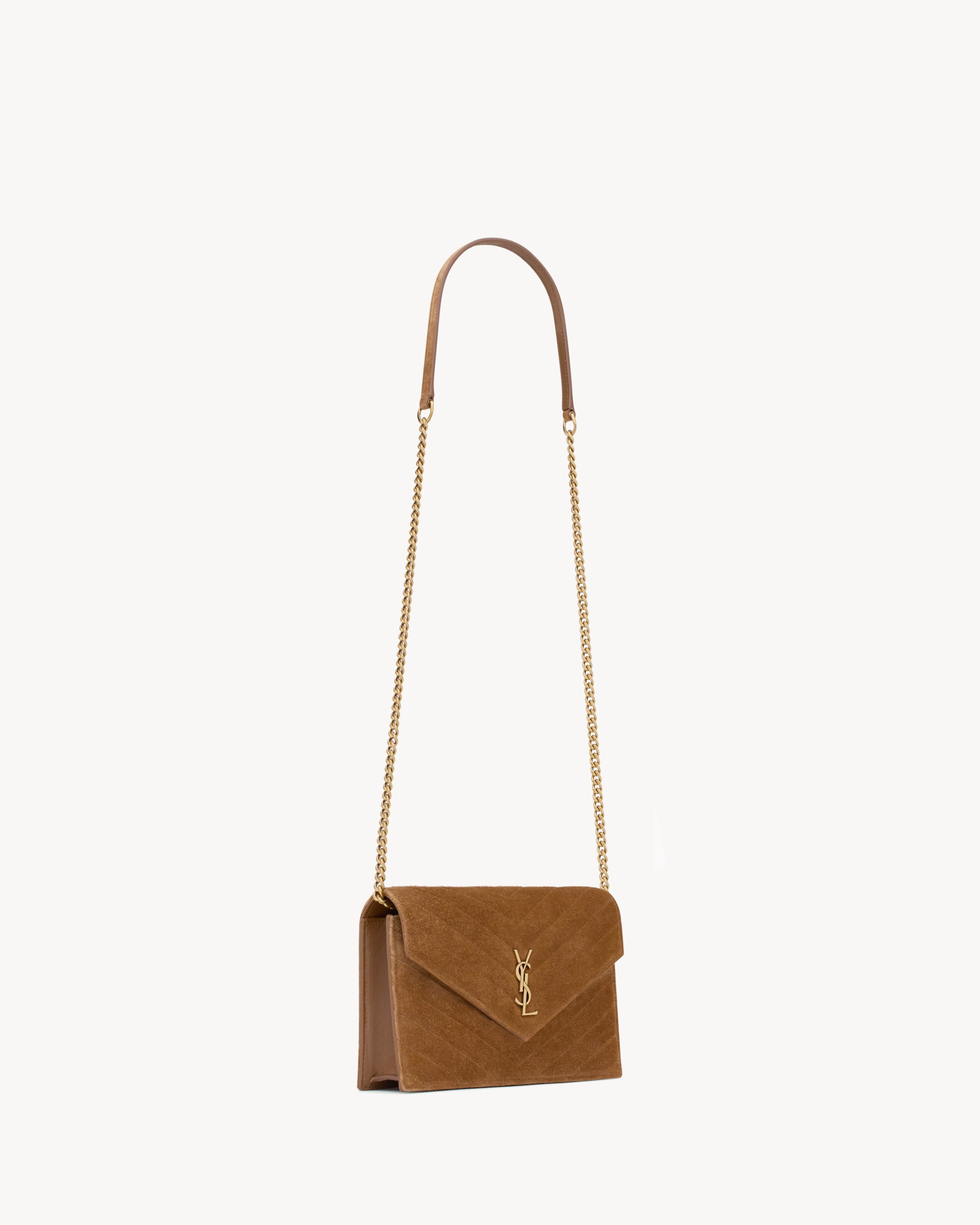CASSANDRE envelope chain wallet in suede