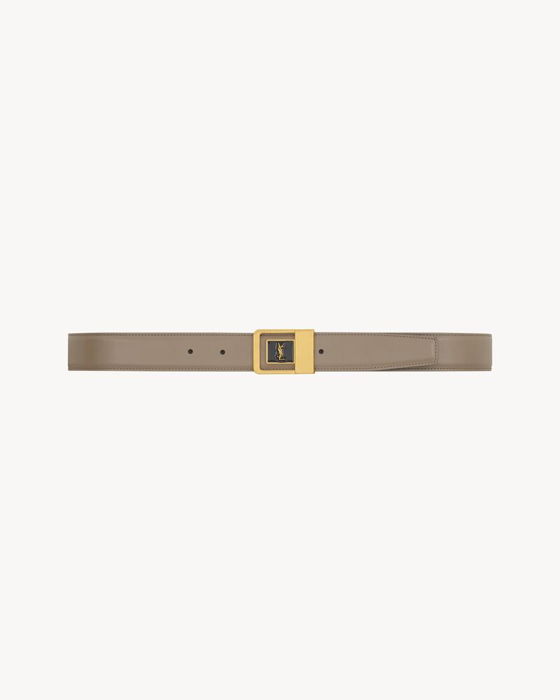 LA 66 buckle belt in lacquered leather