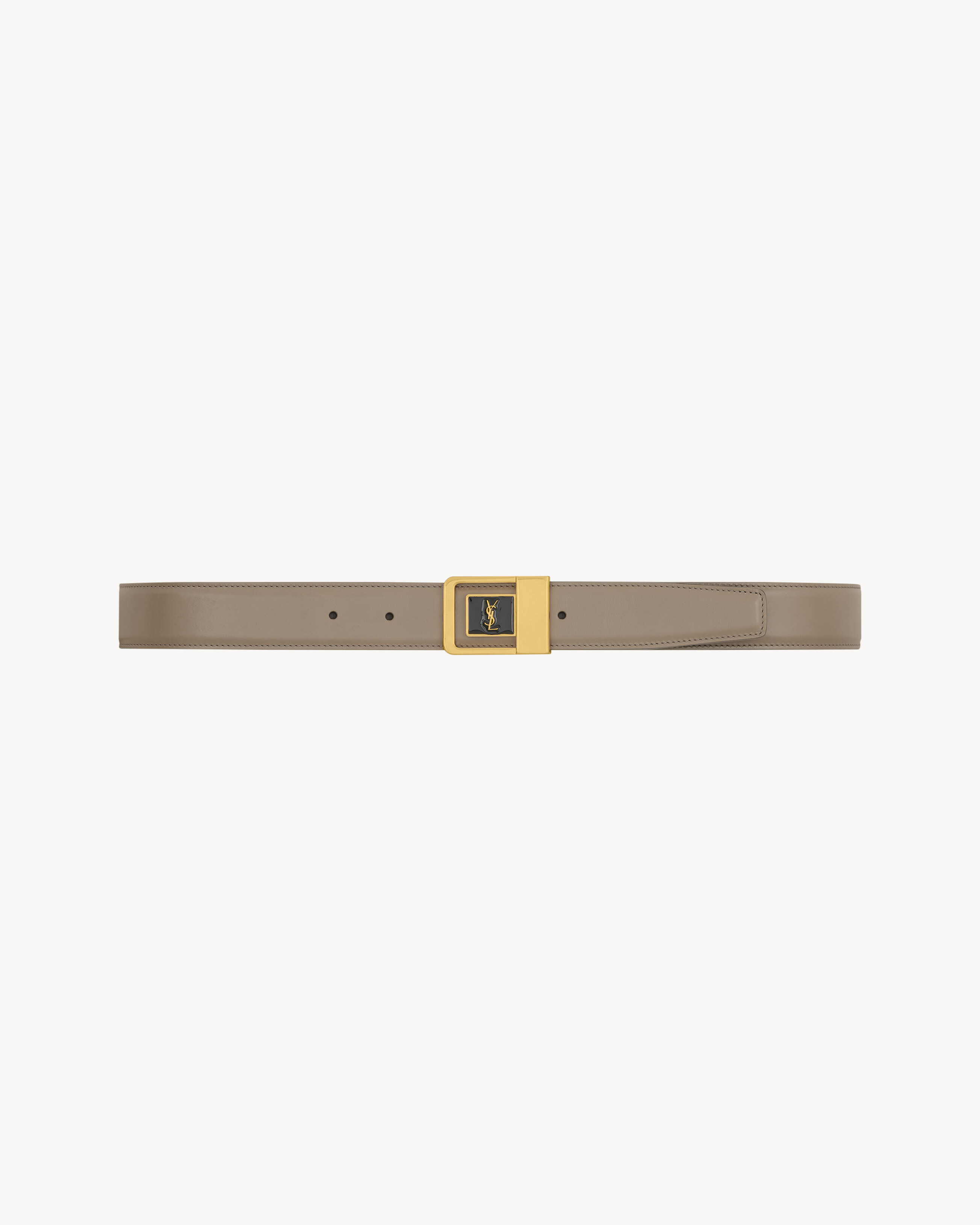 LA 66 buckle belt in lacquered leather