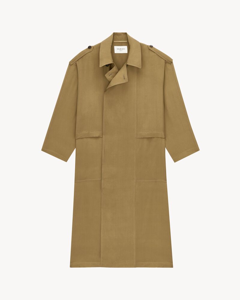 trench coat in silk twill