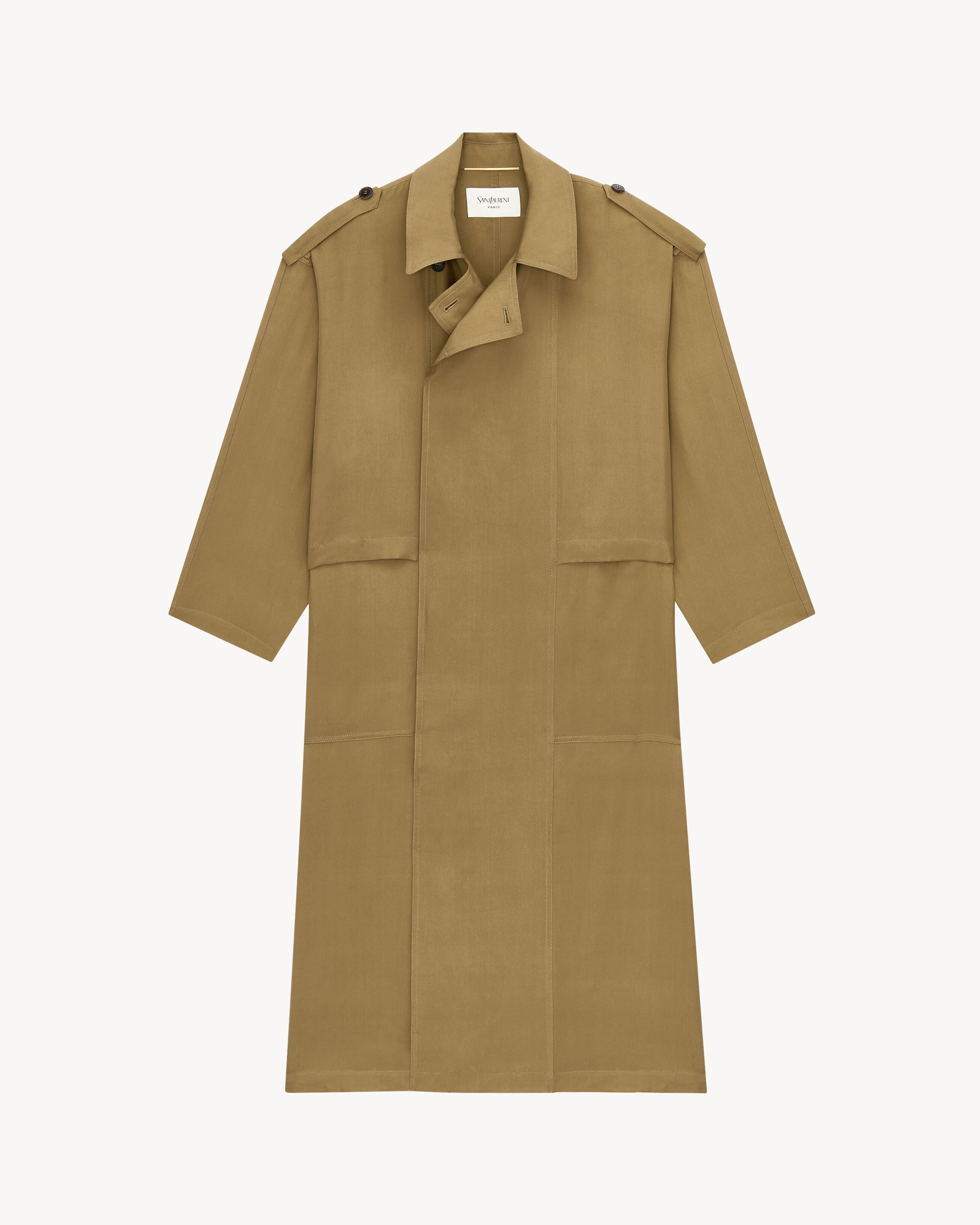 trench coat in silk twill
