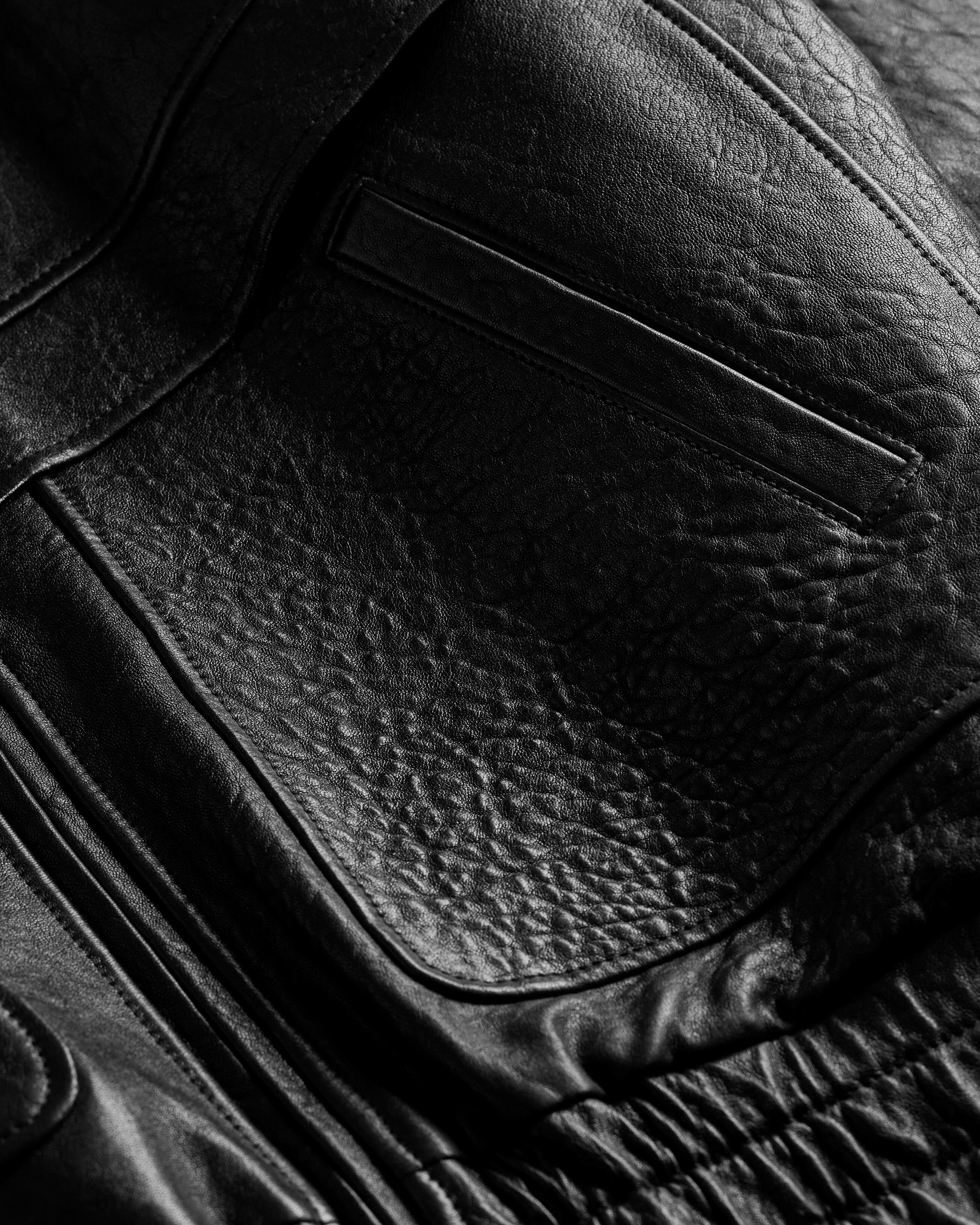 jacket in bubbled lambskin