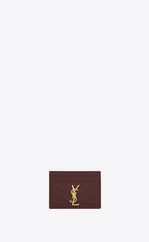 monogram card case in grain de poudre embossed leather