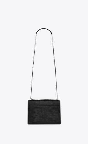 Saint Laurent Sunset Small Leather Shoulder Bag in Natural