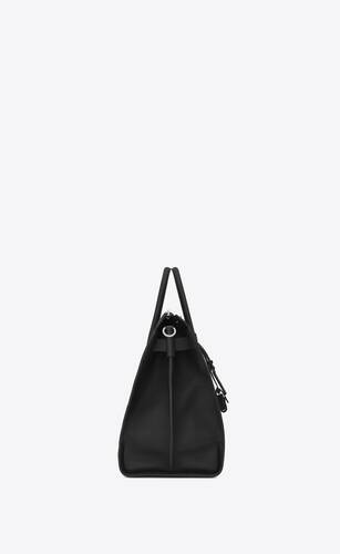 Saint Laurent Baby Sac De Jour Souple Duffle Bag In Black Grained Leather