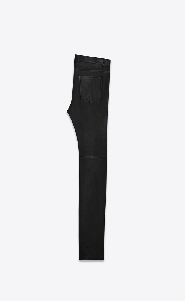 skinny pants in stretch grained leather