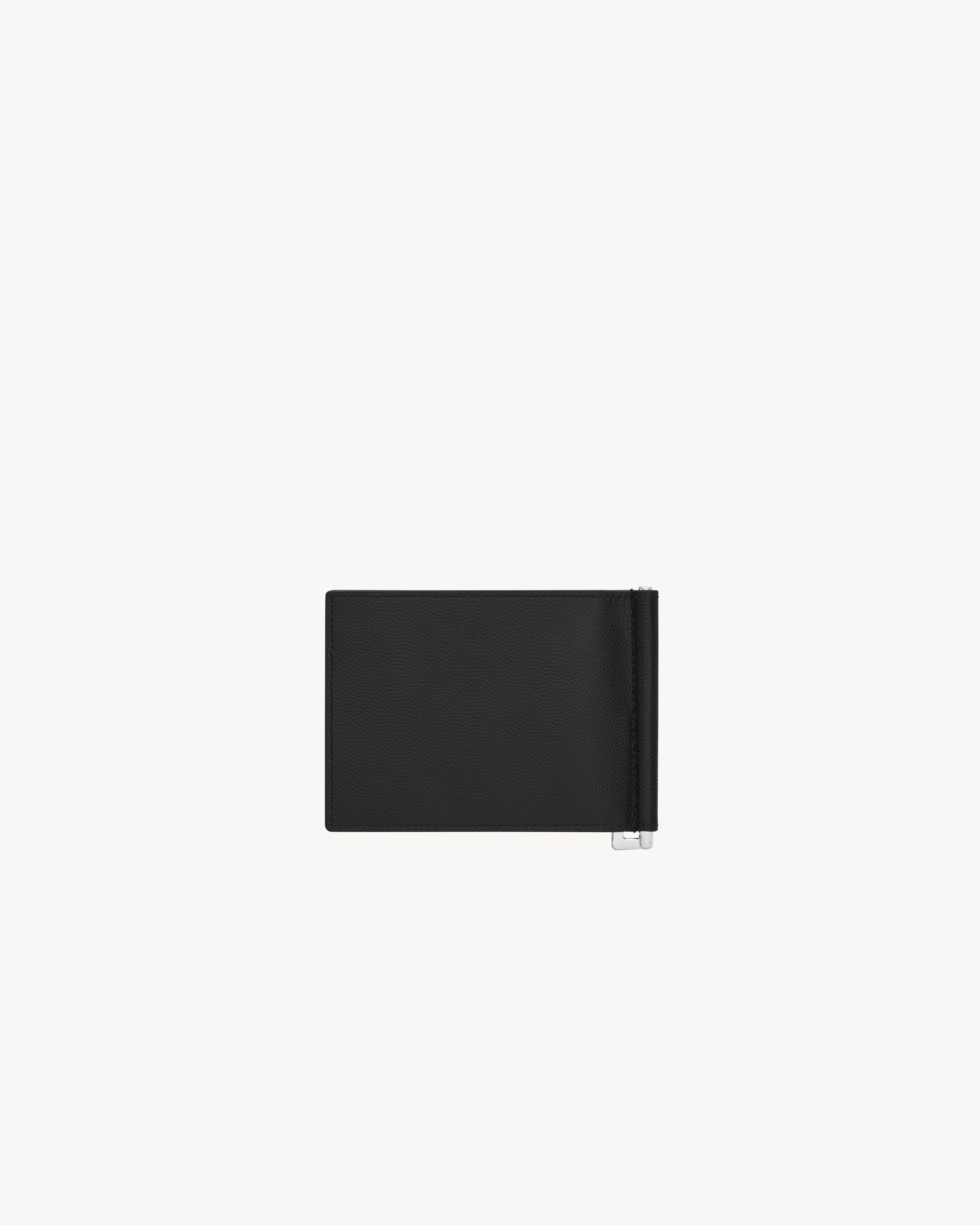 ビルクリップウォレット（ブラック／グレインパウダーテクスチャードレザー）サンローランパリ 