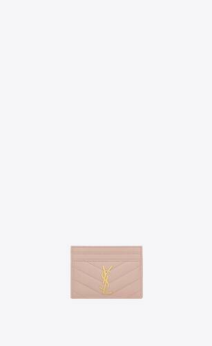 Femme Accessoires Portefeuilles et porte-cartes Portefeuille à plaque logo Cuir Saint Laurent en coloris Gris 