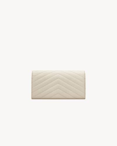 Envelope Large Flap Wallet In Grain De Poudre Embossed Leather