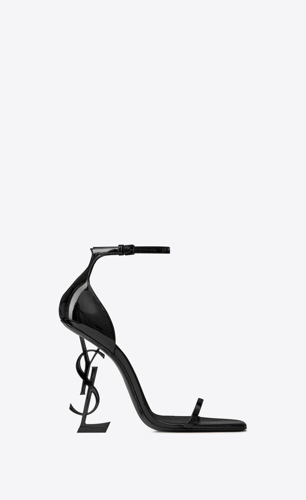 opyum sandals in patent leather with black heel | Saint Laurent | YSL.com