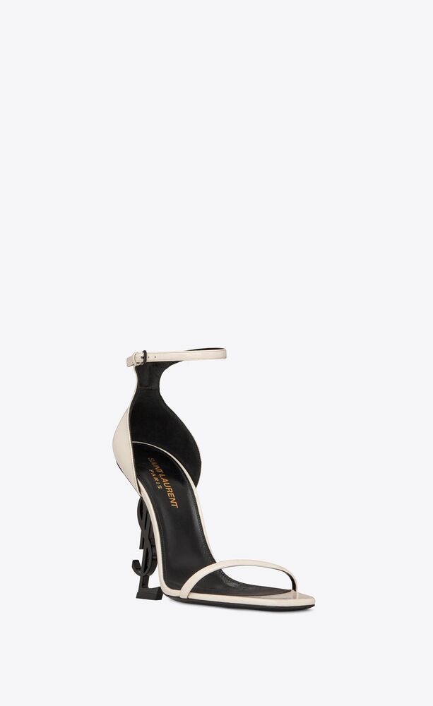 opyum sandals in patent leather with a black heel