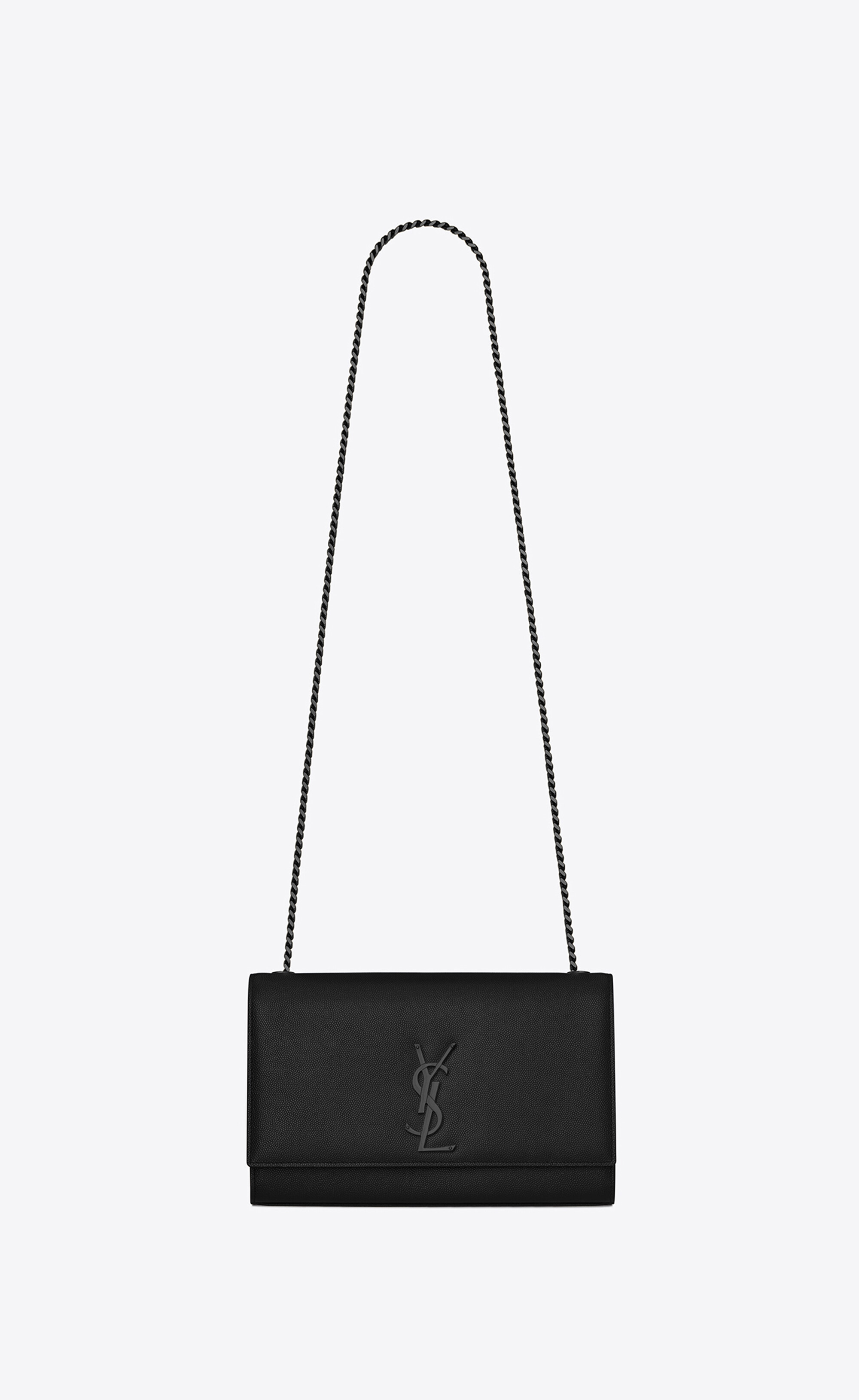 Kate medium chain bag in grain de poudre embossed leather | Saint 