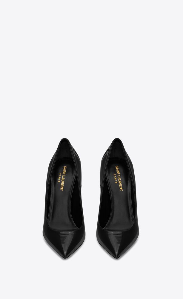 Pumps in patent leather gold-tone heel | Saint Cyprus |