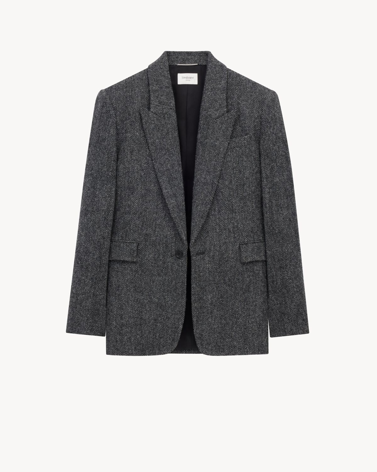 jacket in brushed herringbone wool