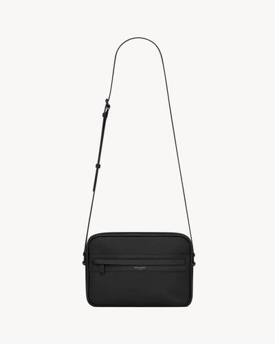 Saint Laurent Black Ysl Sid Canvas Messenger Bag