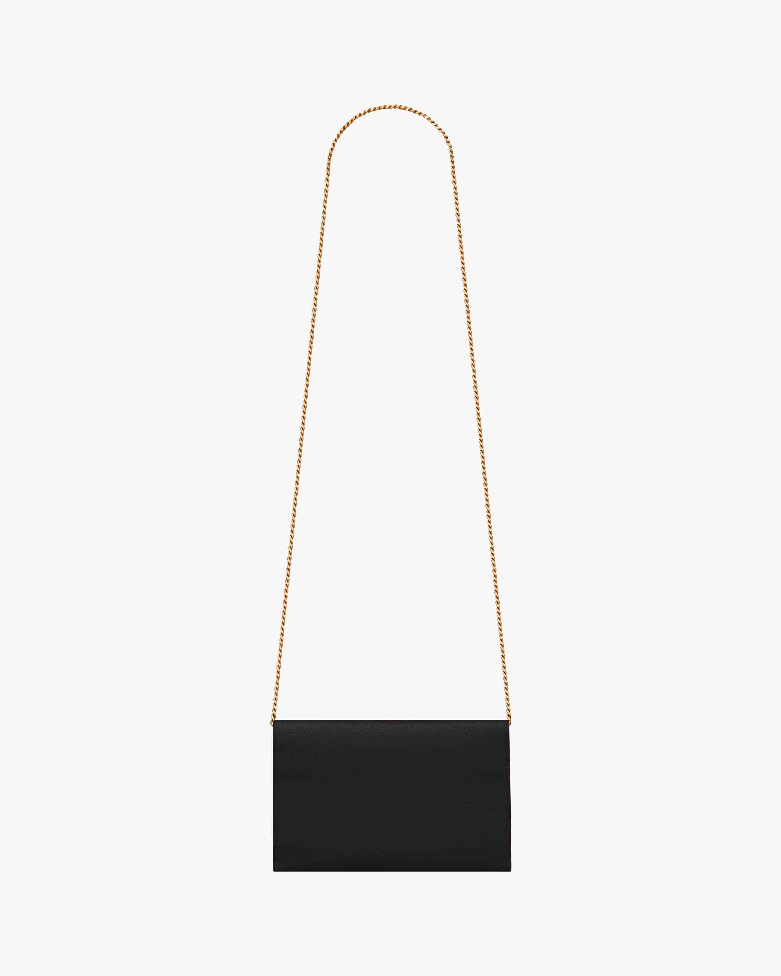 UPTOWN CHAIN WALLET IN GRAIN DE POUDRE EMBOSSED LEATHER