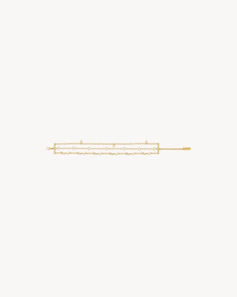 CASSANDRE multi-chain bracelet in metal and crystal