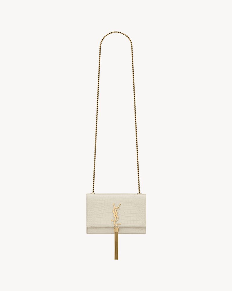 kate small tassel in crocodile-embossed leather