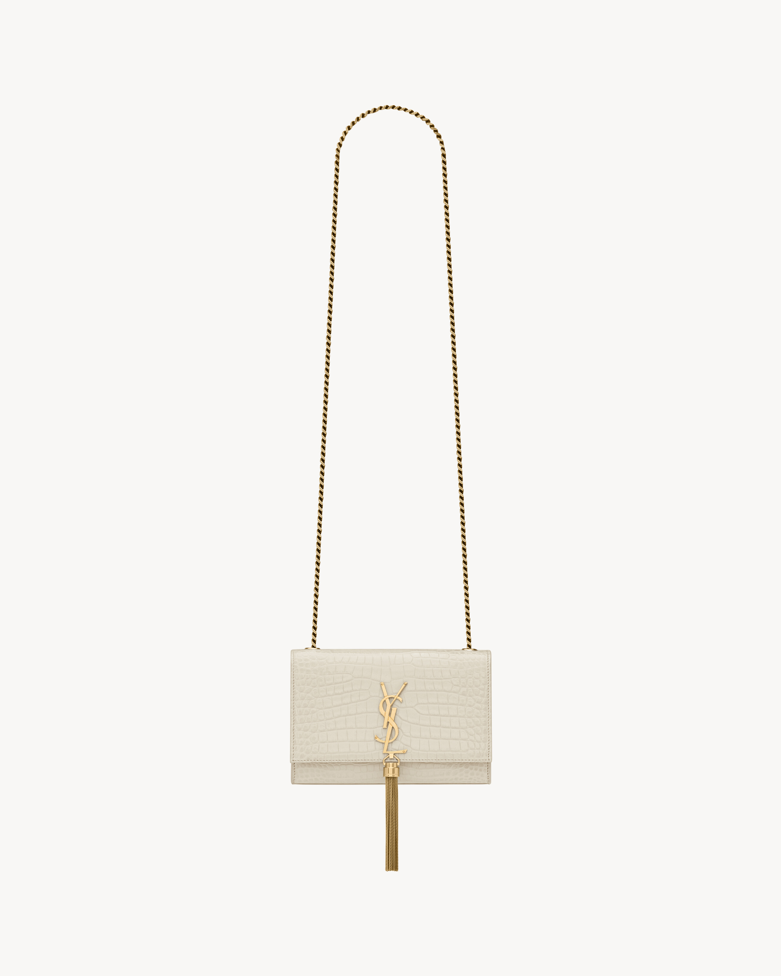 KATE SMALL TASSEL IN CROCODILE-EMBOSSED LEATHER