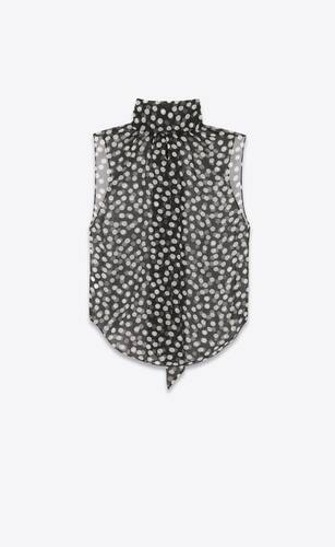 lavallière-neck blouse in silk muslin