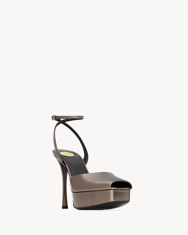 LA SCANDALE platform sandals in metallic leather