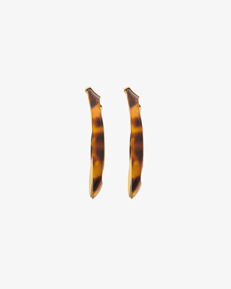 TWISTED TORTOISESHELL HOOP EARRINGS IN RESIN