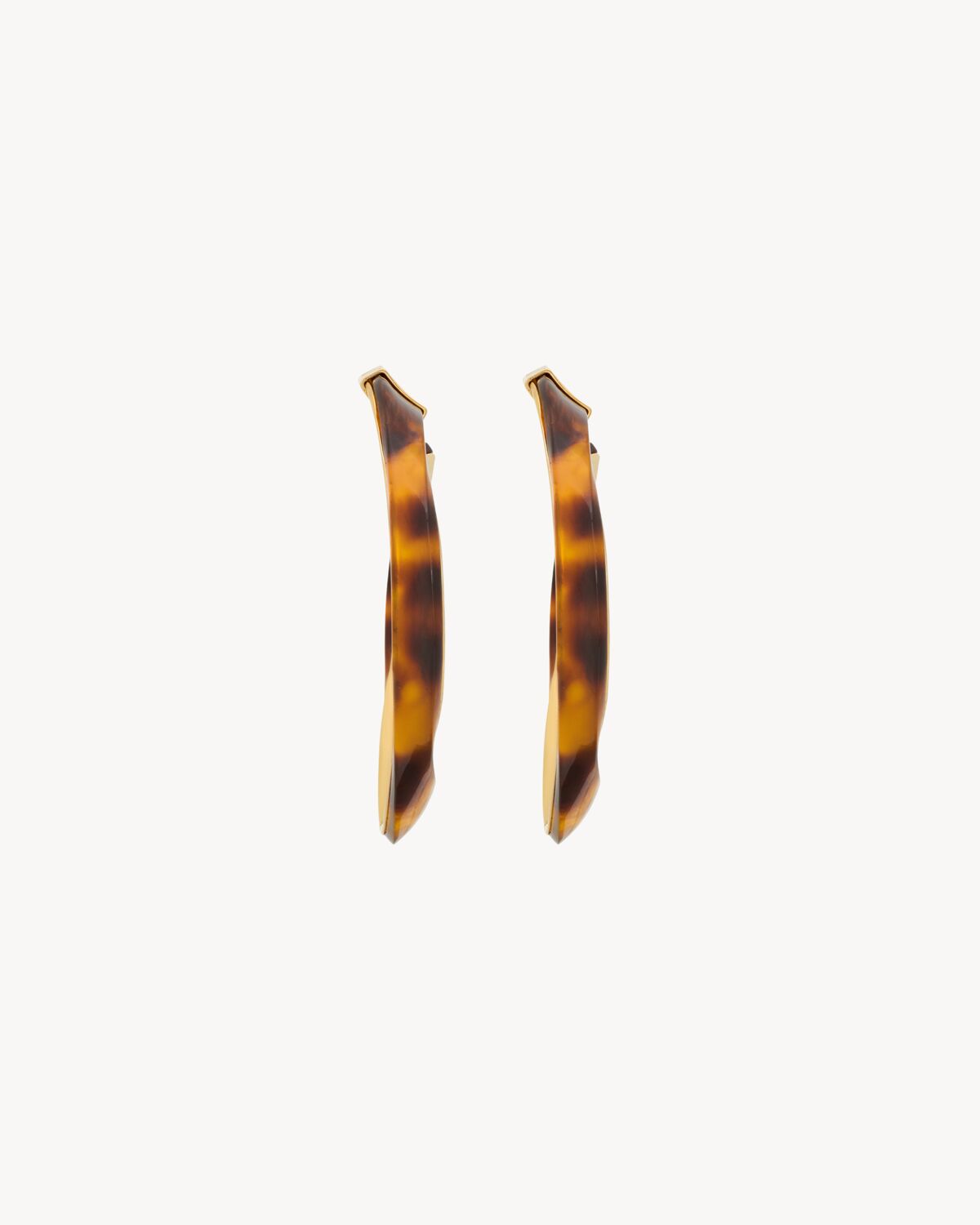 twisted tortoiseshell hoop earrings in resin