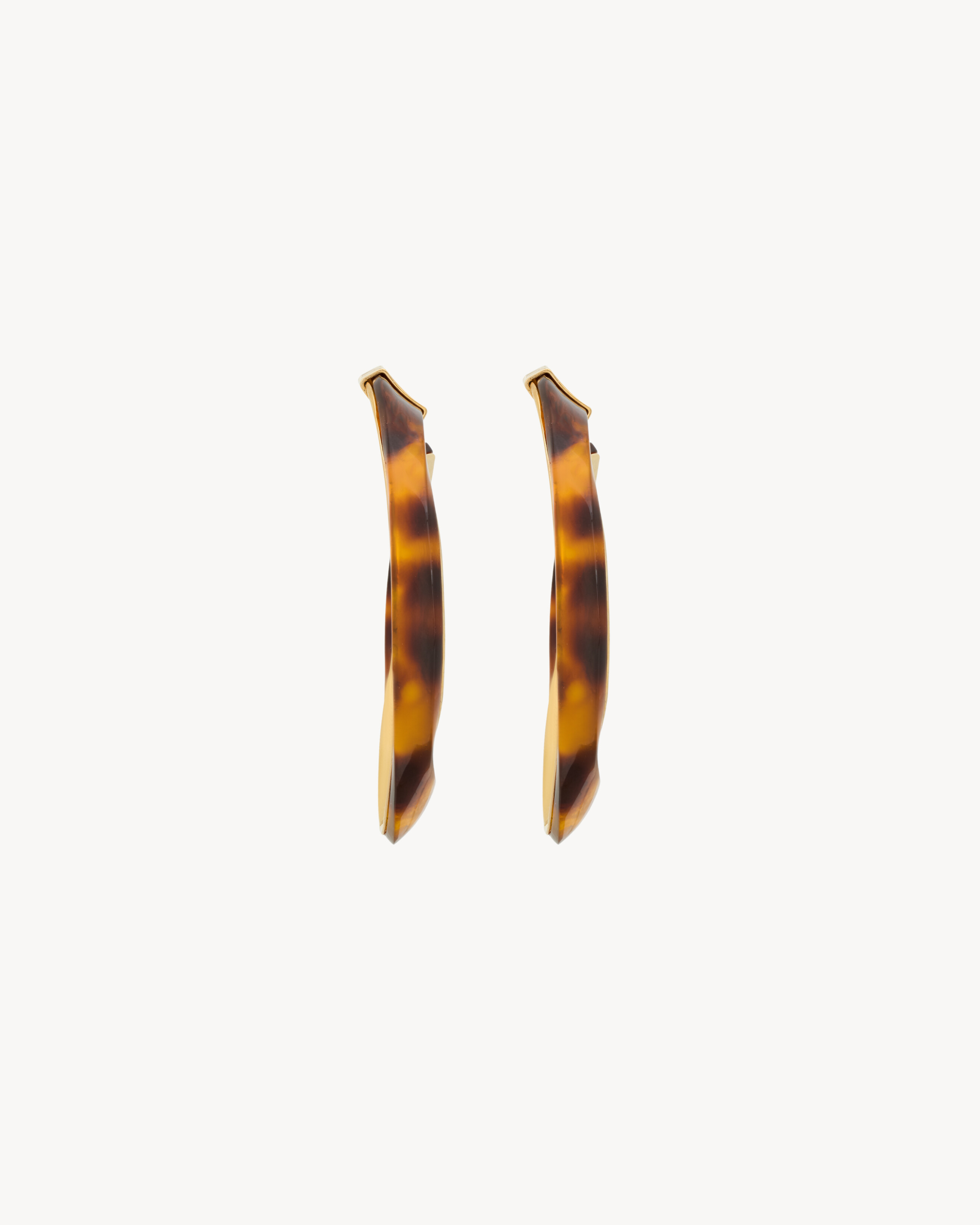 TWISTED TORTOISESHELL HOOP EARRINGS IN RESIN