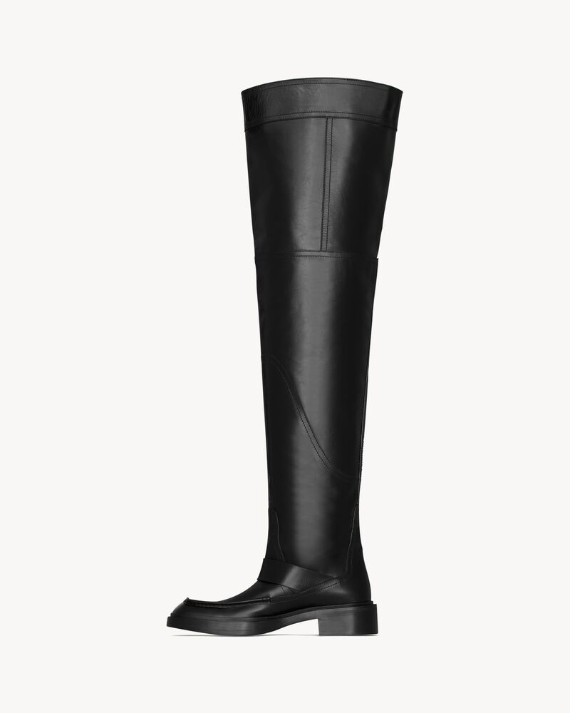 Botas por encima de la rodilla Joe de piel lisa