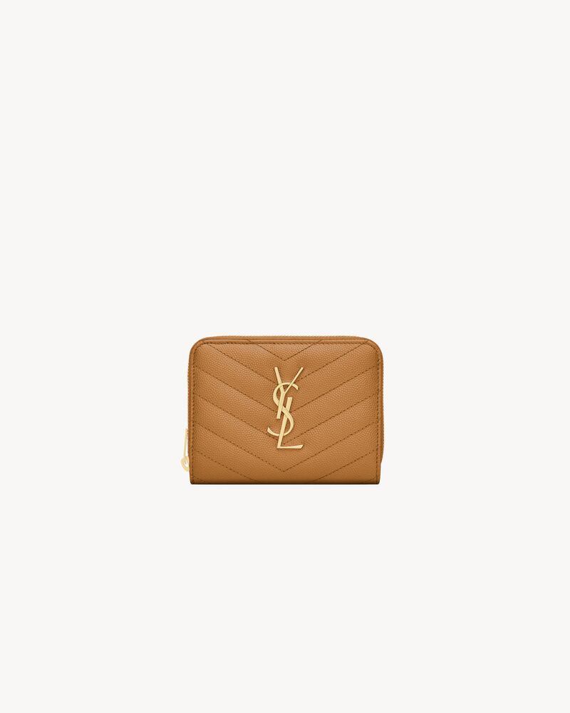 CASSANDRE MATELASSÉ compact zip around wallet in grain de poudre leather