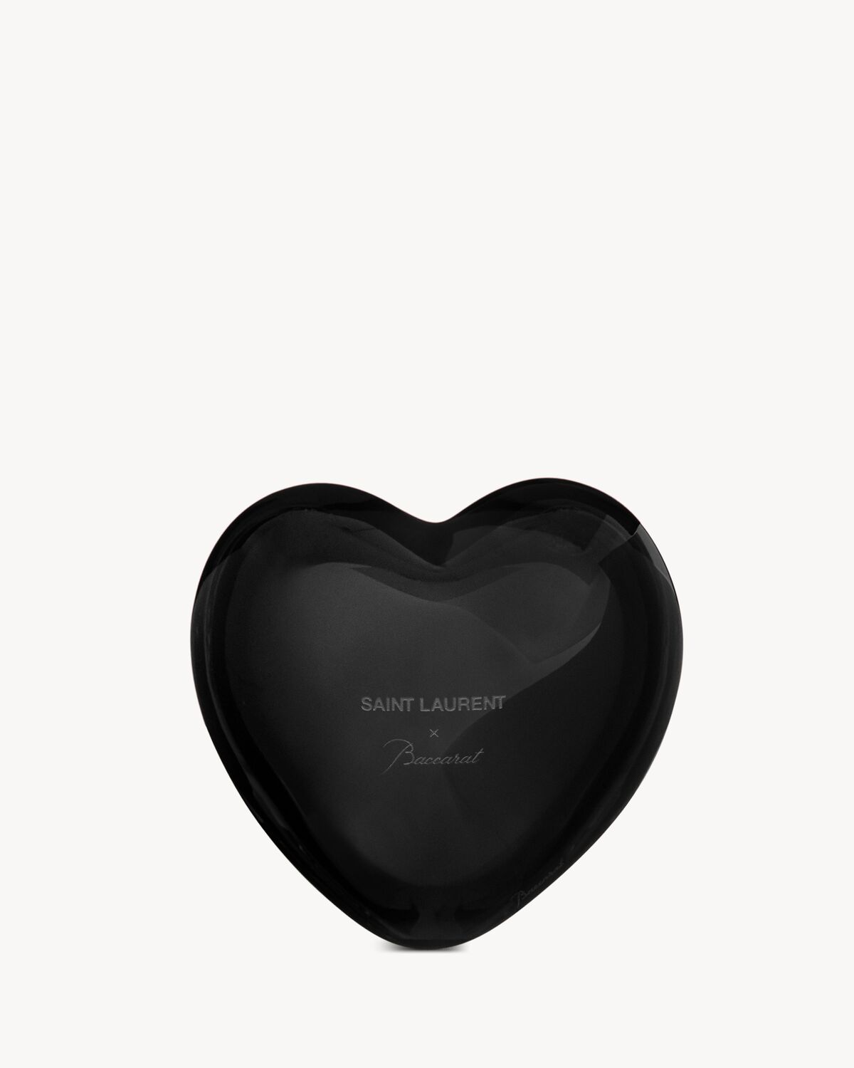 Baccarat heart in black crystal