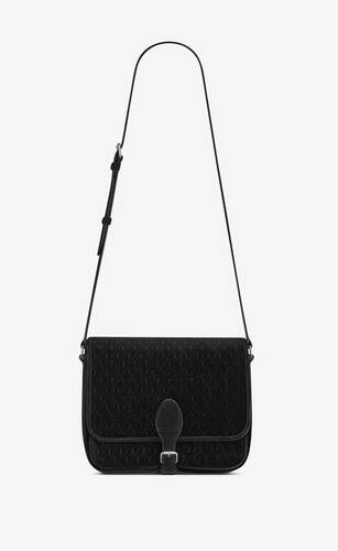 le monogramme medium buckle messenger bag in velvet and smooth leather