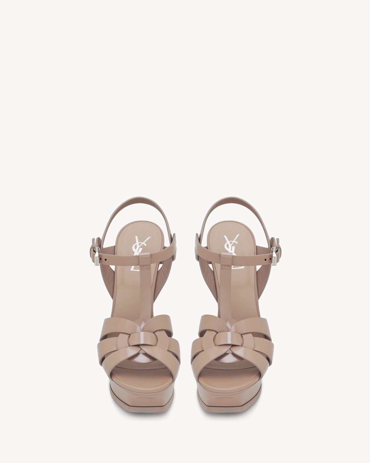 생로랑 페이턴트 가죽 TRIBUTE 플랫폼 샌들 457752B8I009935