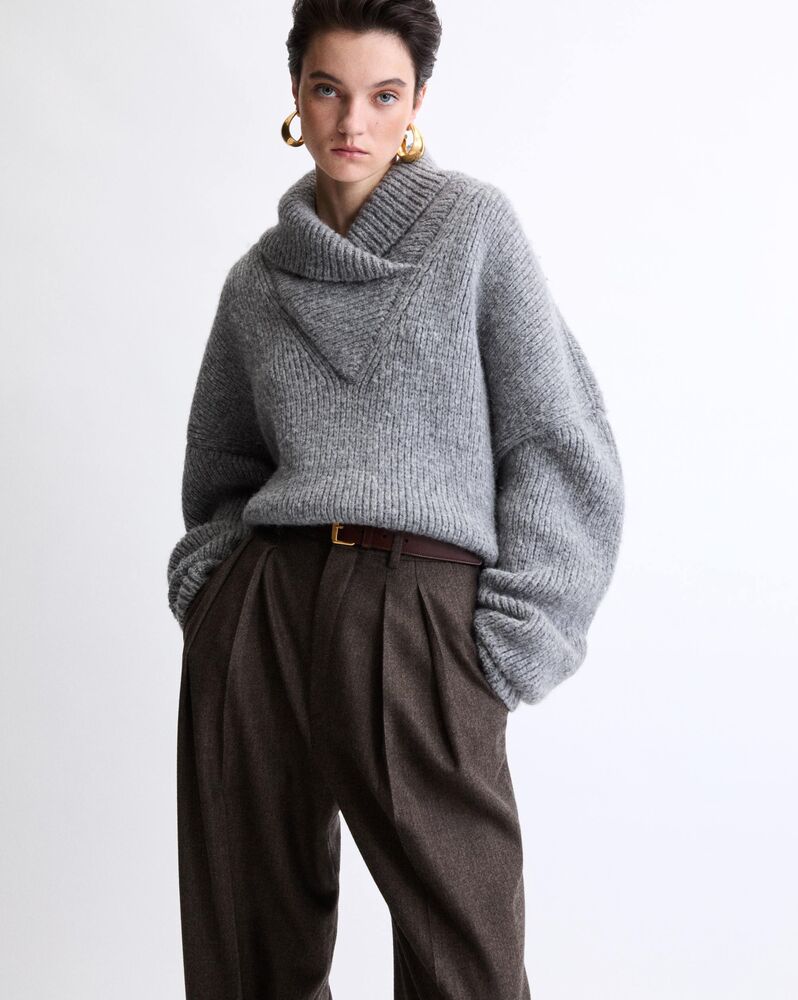 shawl sweater in chunky knit