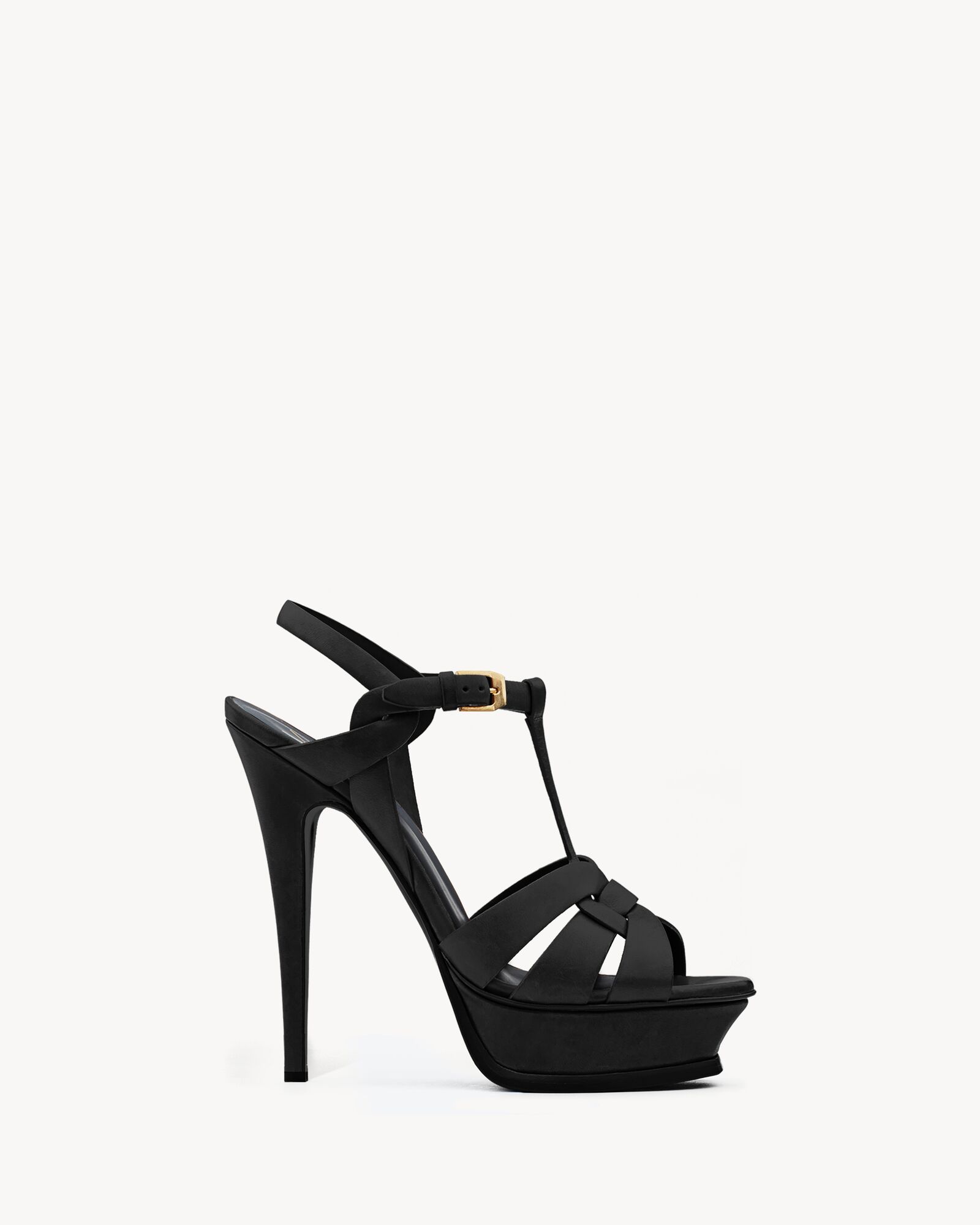 TRIBUTE platform sandals in smooth leather — 315487BDA001000