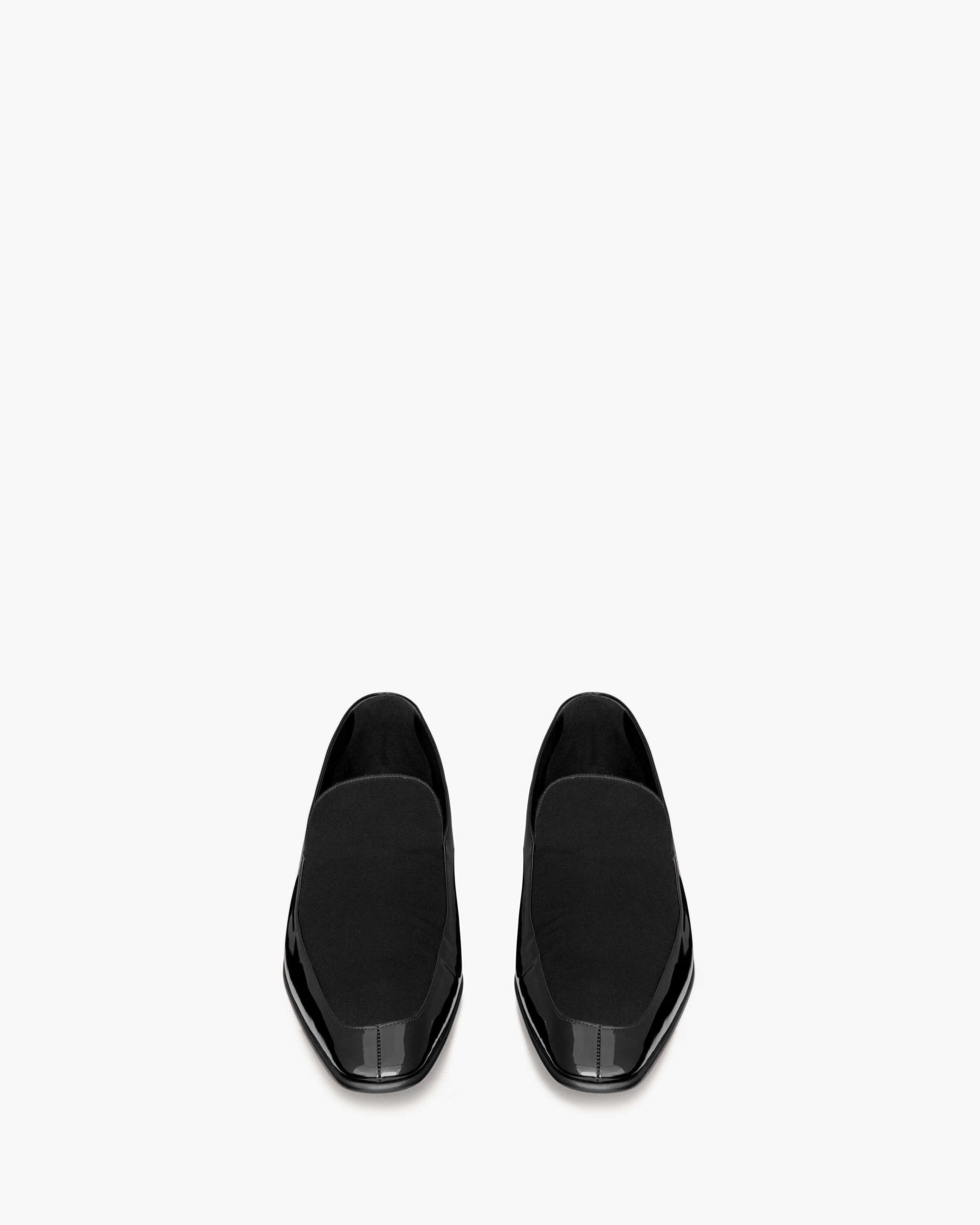 GABRIEL loafers in patent leather and silk satin