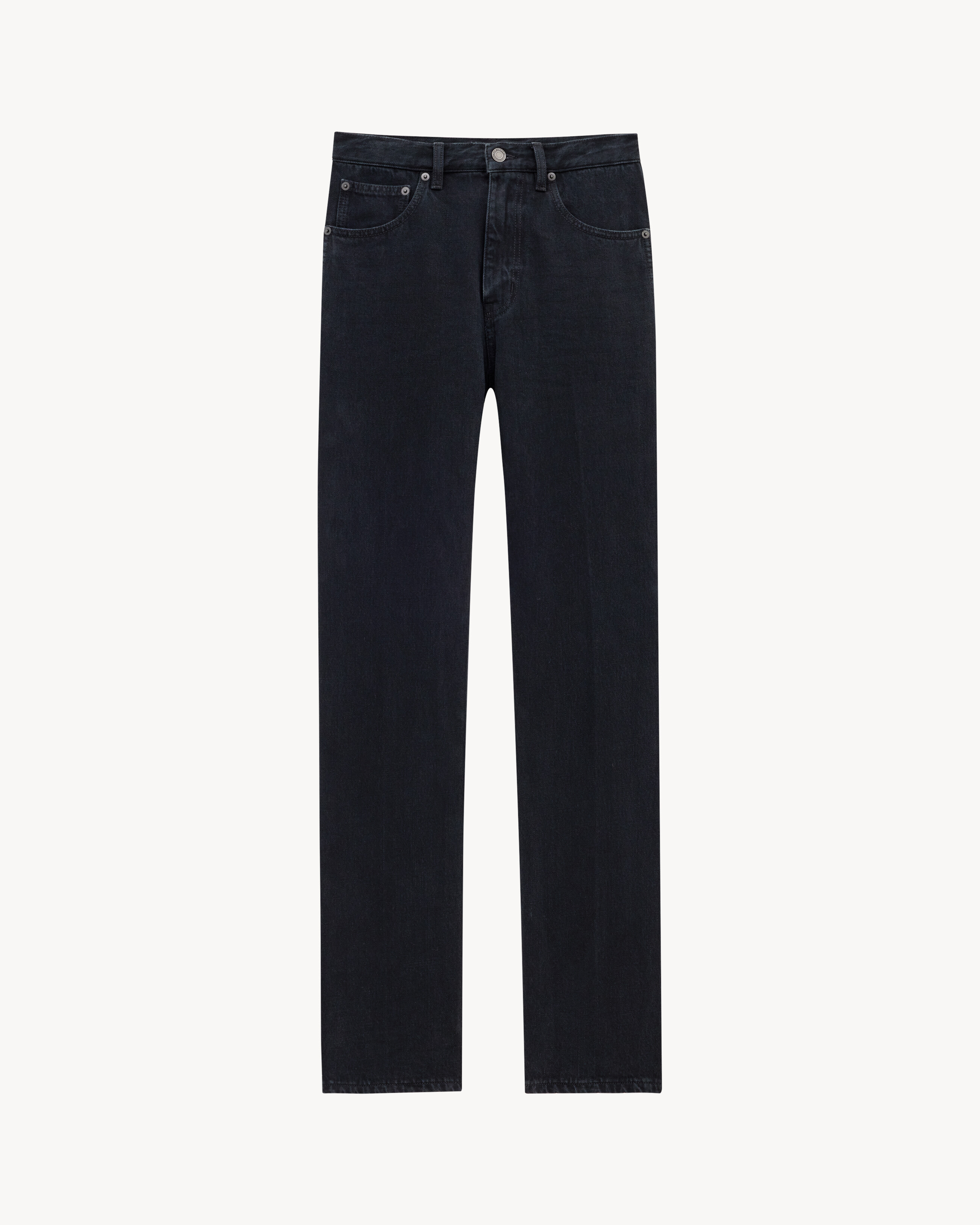 Straight Jeans in Carbon Black Denim