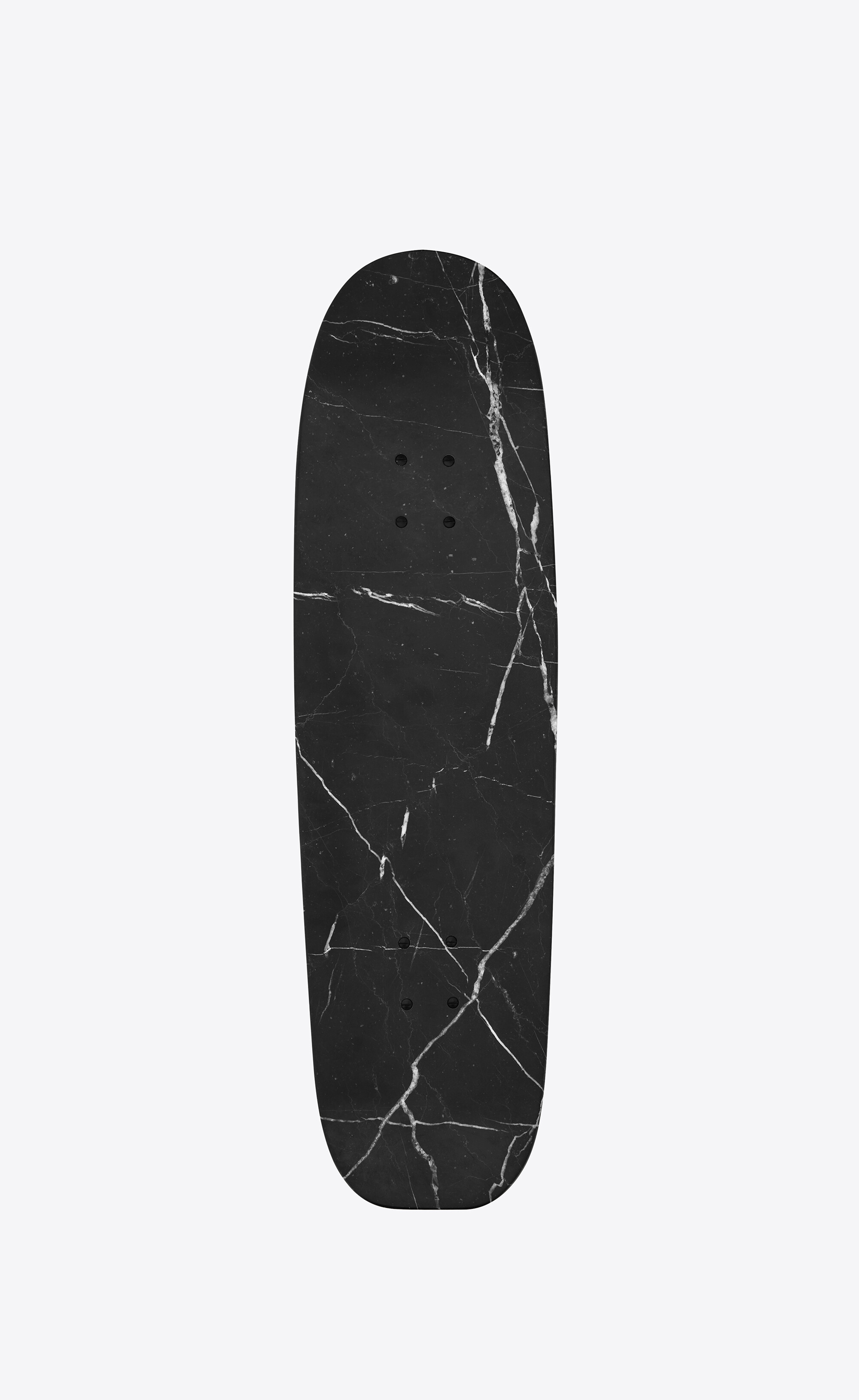 saint laurent skateboard covered with silver leaves