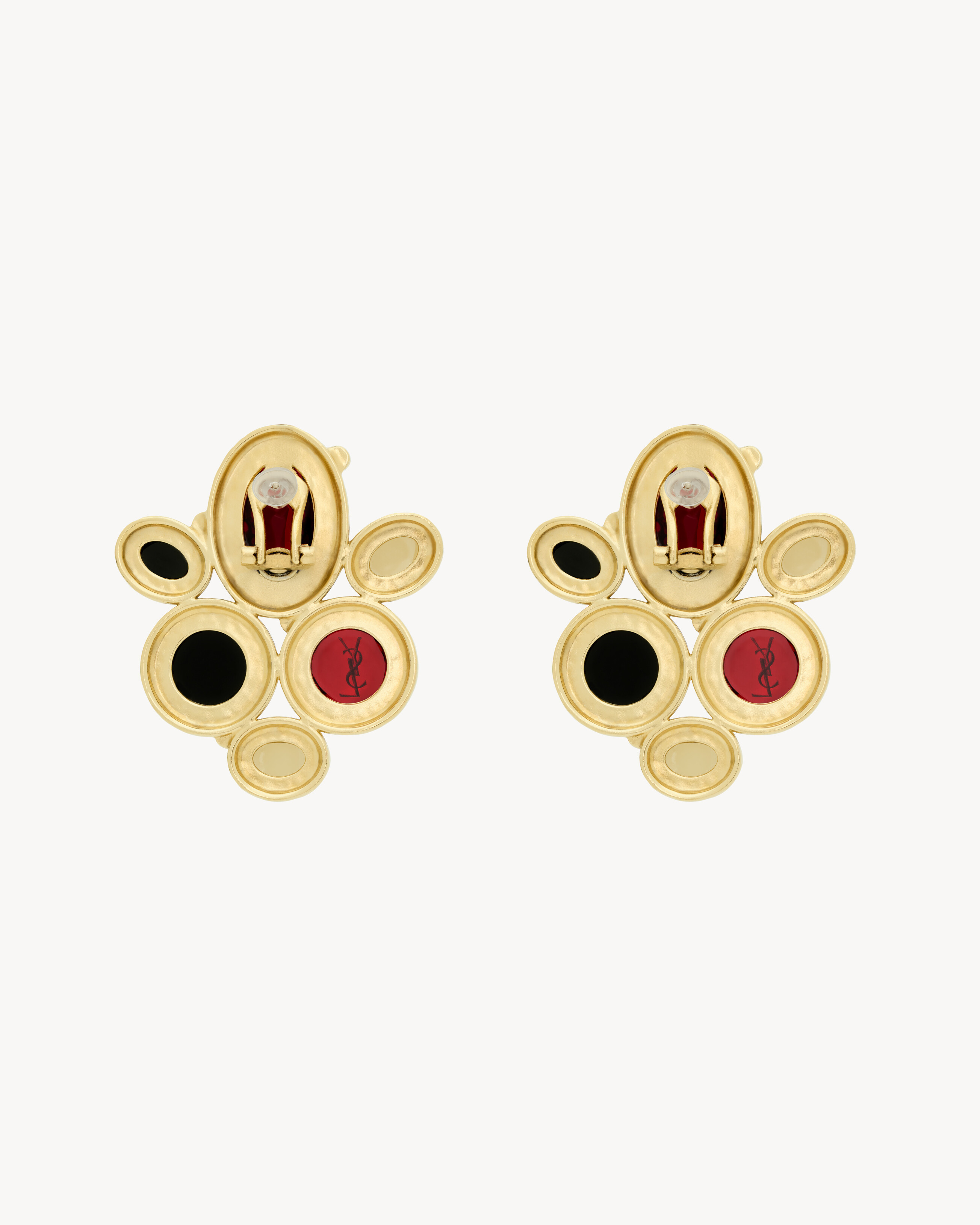 CASSANDRE byzantine earrings in resin, crystal, and metal