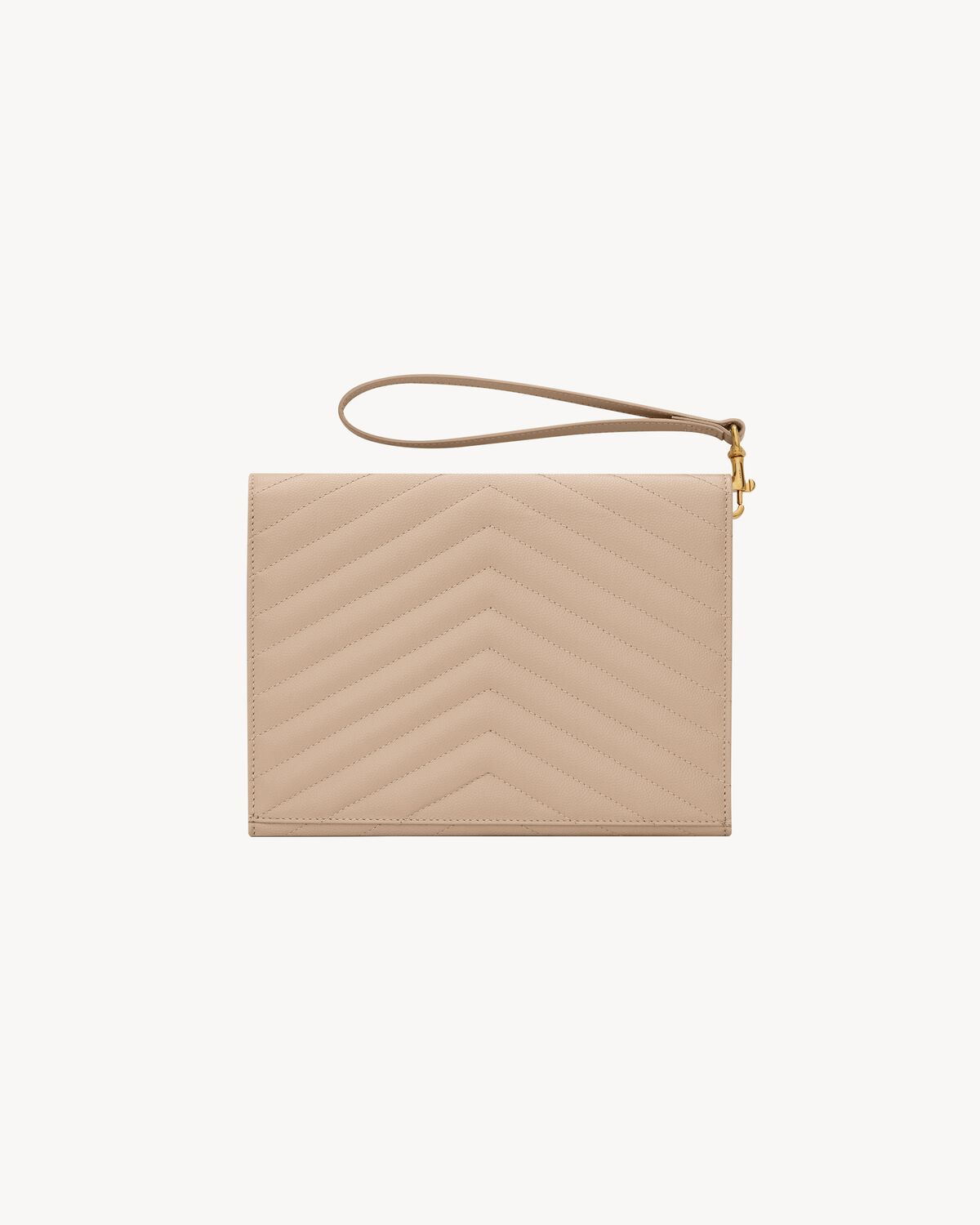 CASSANDRE MATELASSÉ FLAP POUCH in grain de poudre leather