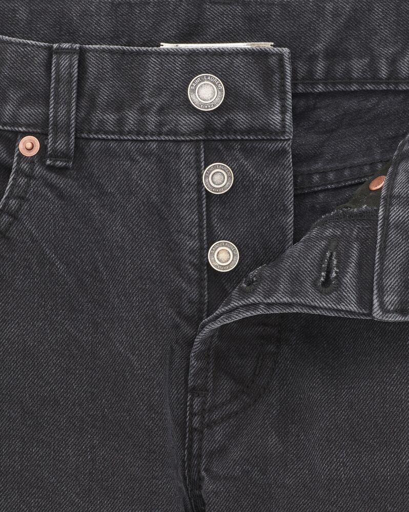 Slim-fit jeans used in black Laurent | Saint PARIS denim