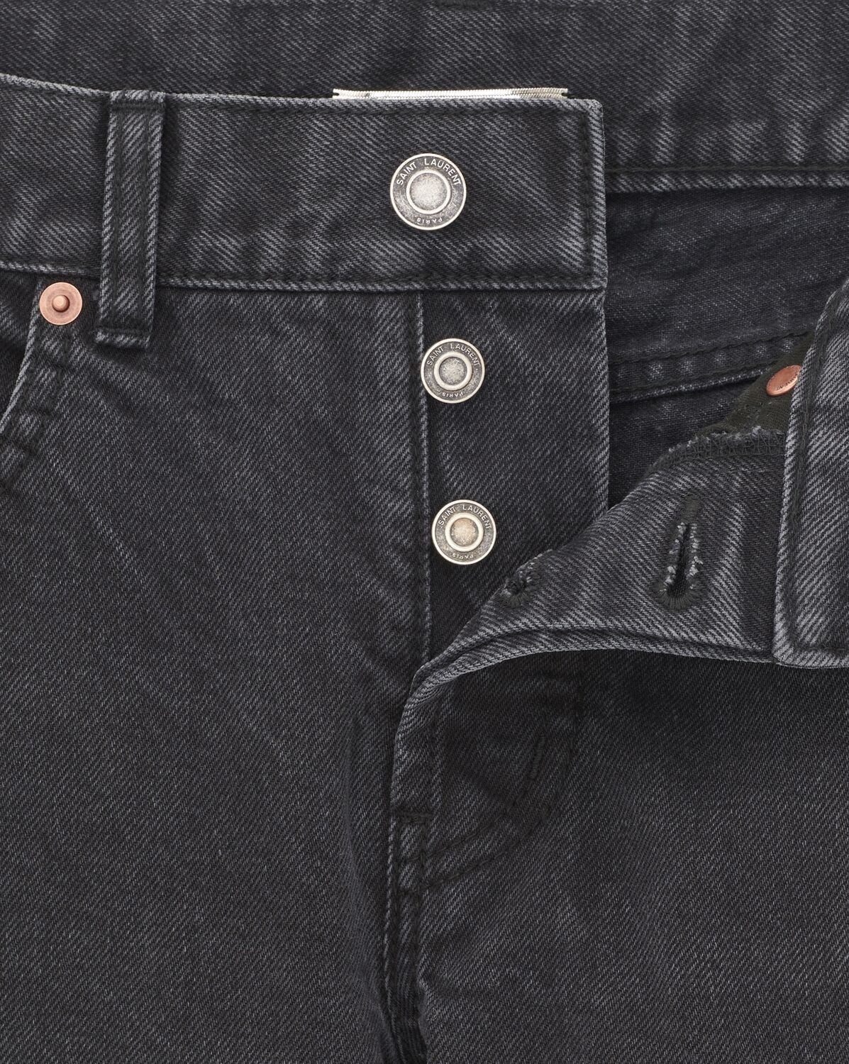 Slim-fit jeans in used PARIS black denim | Saint Laurent | YSL.com