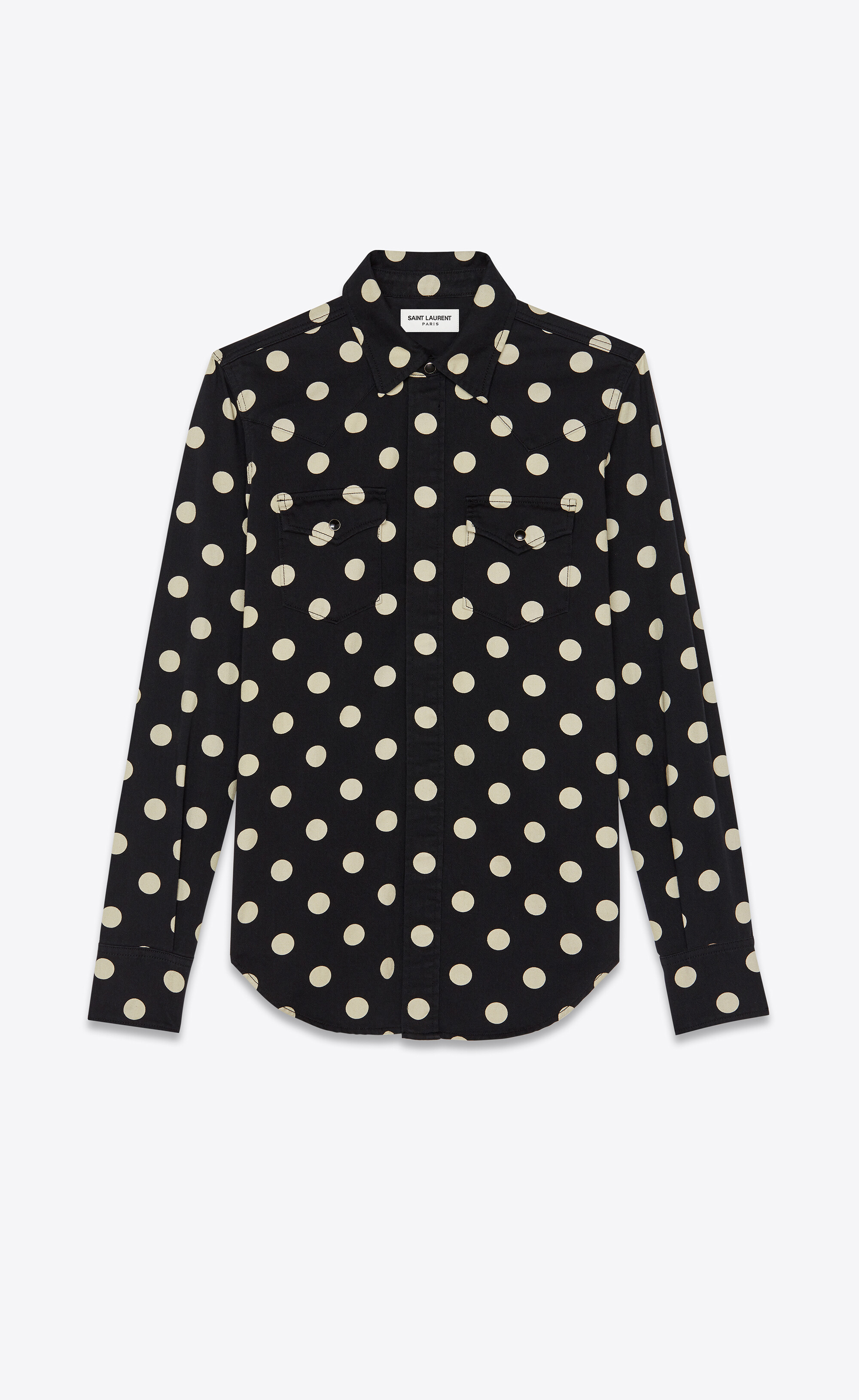 saint laurent polka dot shirt