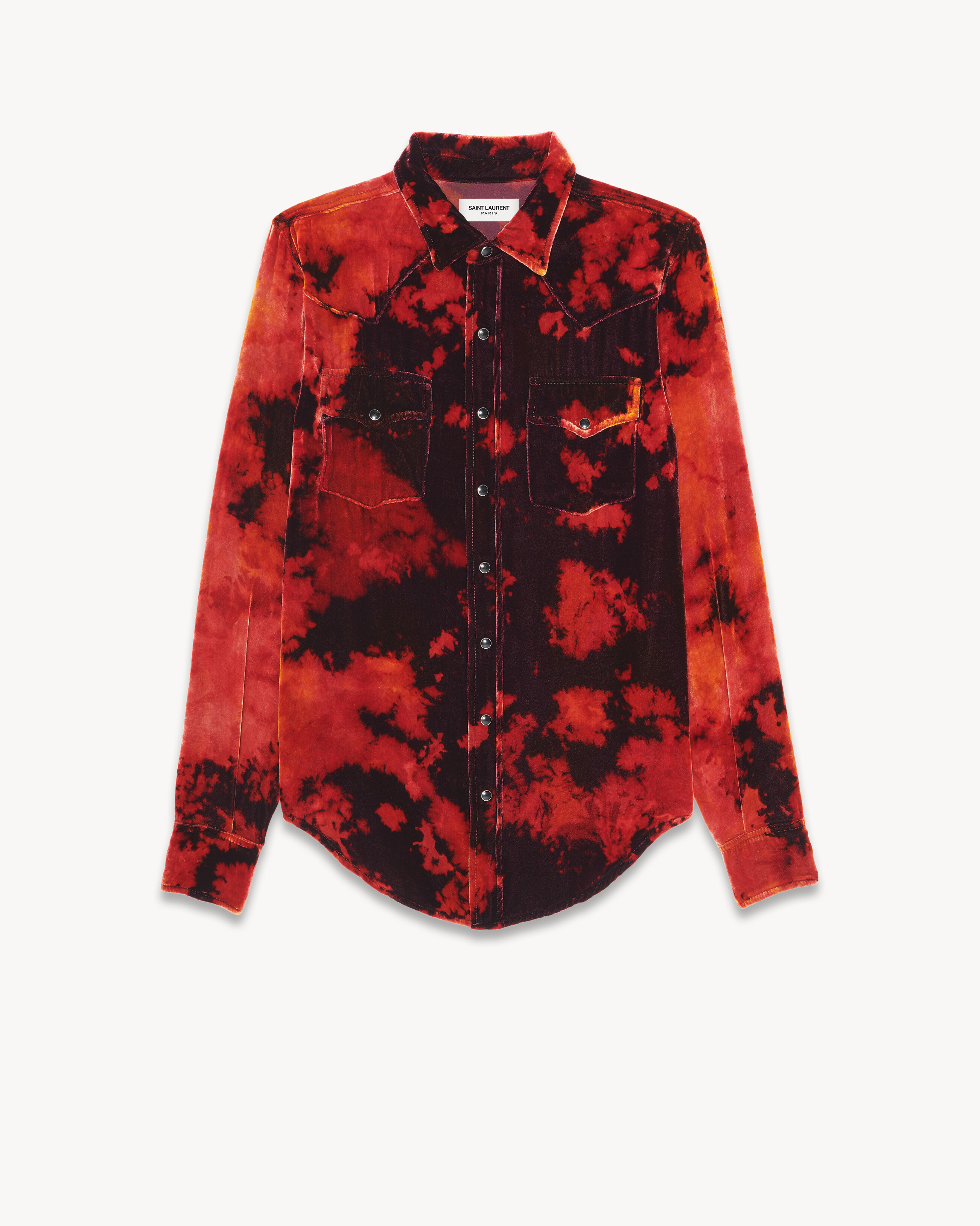 Classic Western shirt in devoré velvet 