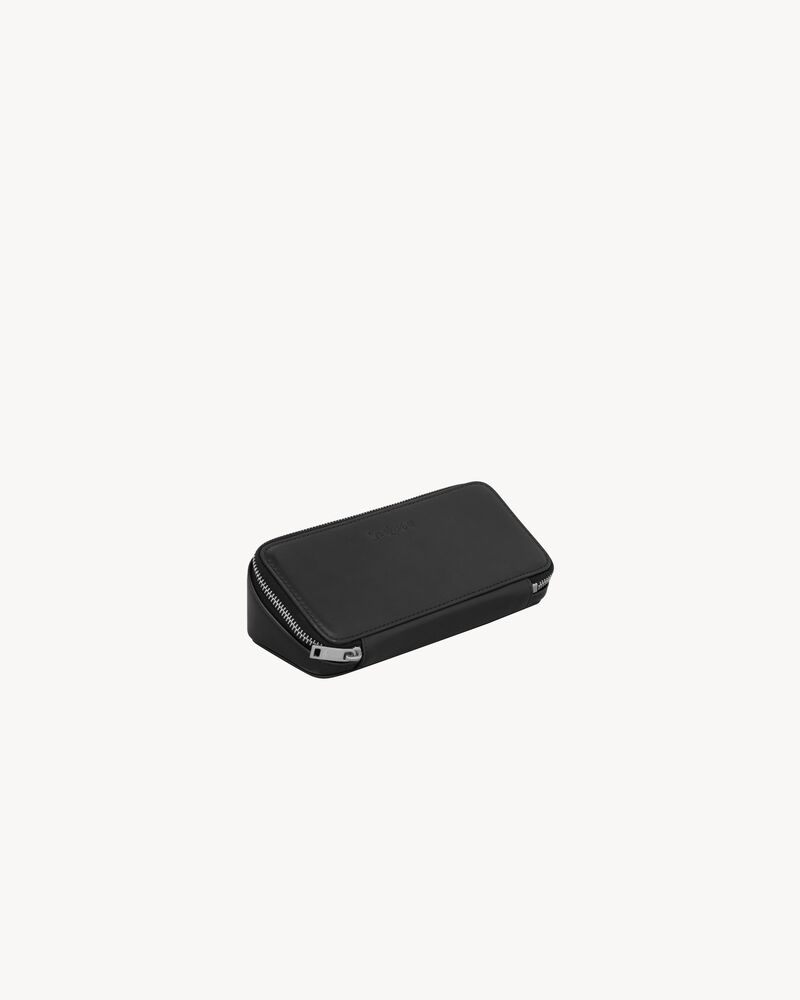SUNGLASSES CASE IN LEATHER in Black | Saint Laurent | YSL EN-US