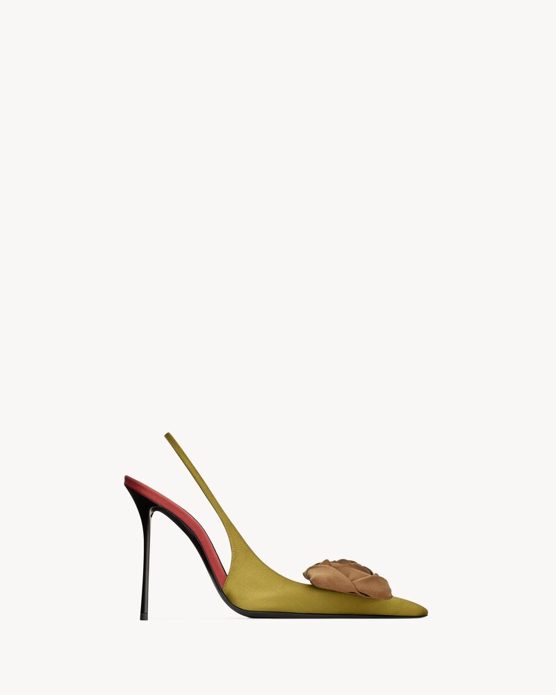 AMALIA slingback pumps in satin crepe