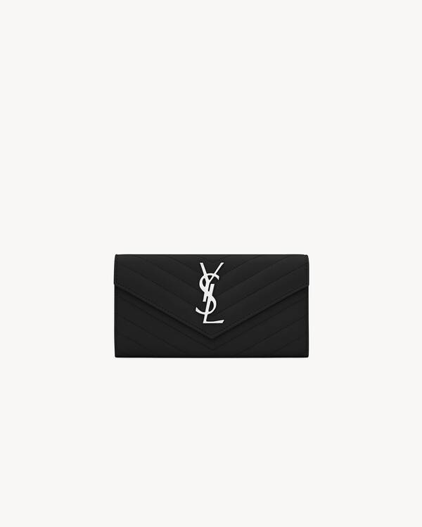 CASSANDRE MATELASSÉ large flap wallet in grain de poudre leather