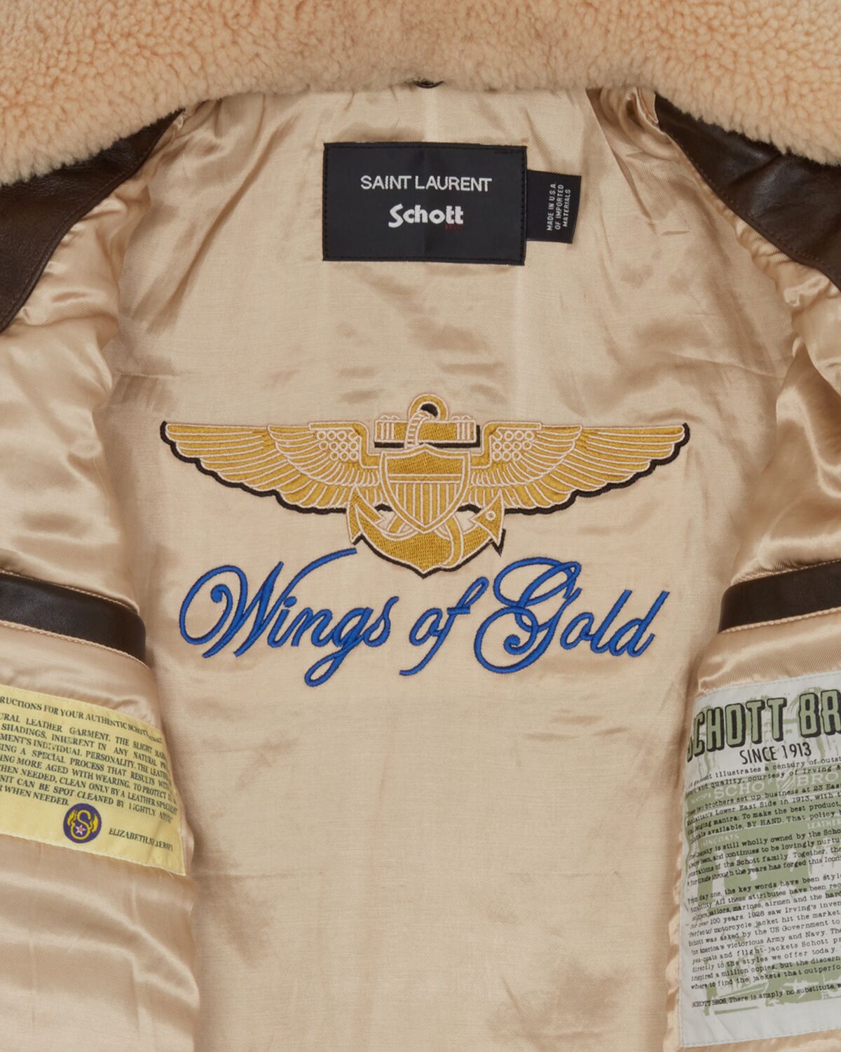 Schott aviator jacket in lambskin