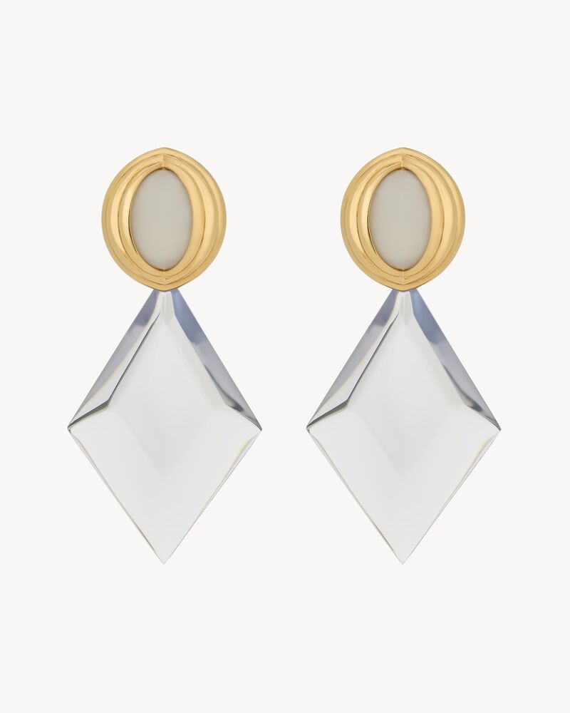 pyramid earrings in resin and metal